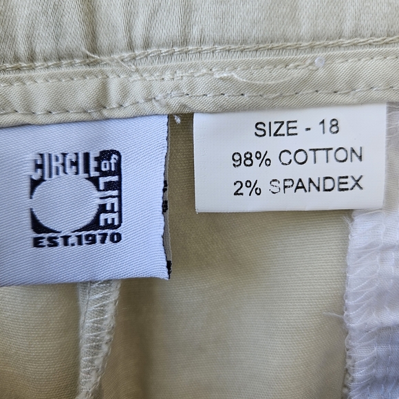 Circle of Life brushed very pale green/gray cotton capri pant size 18 - Picture 6 of 8